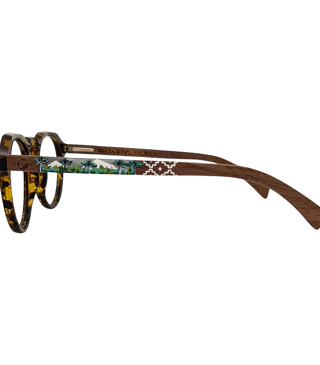 Gogo Clasico Tortoise Amarillo Acetato Madera Pintado Araucarias Optico Pintado