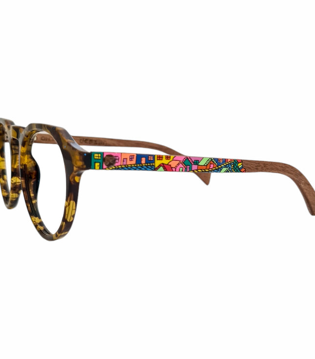 Gogo Clasico Tortoise Amarillo Acetato Madera Pintado Valpo Optico Pintado