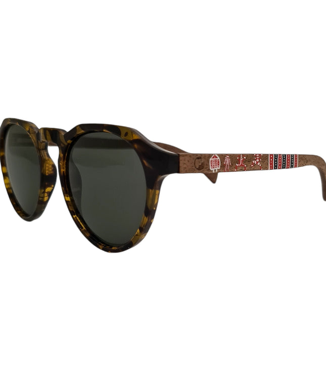 Gogo Clasico Tortoise Amarillo Acetato Madera Pintado Selknam De Sol Pintados