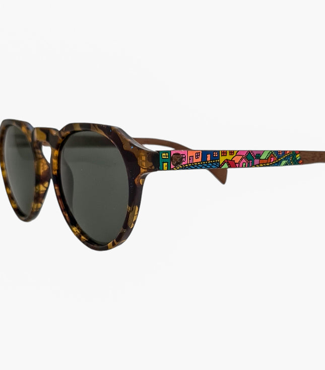 Gogo Clasico Tortoise Amarillo Acetato Madera Pintado Valpo De Sol Pintados