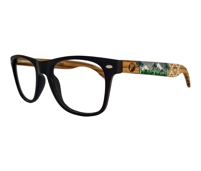 Line Negro Acetato Madera Pintado Araucarias Optico Pintado