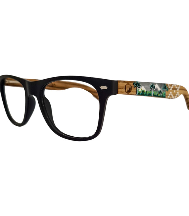 Line Negro Acetato Madera Pintado Araucarias Optico Pintado