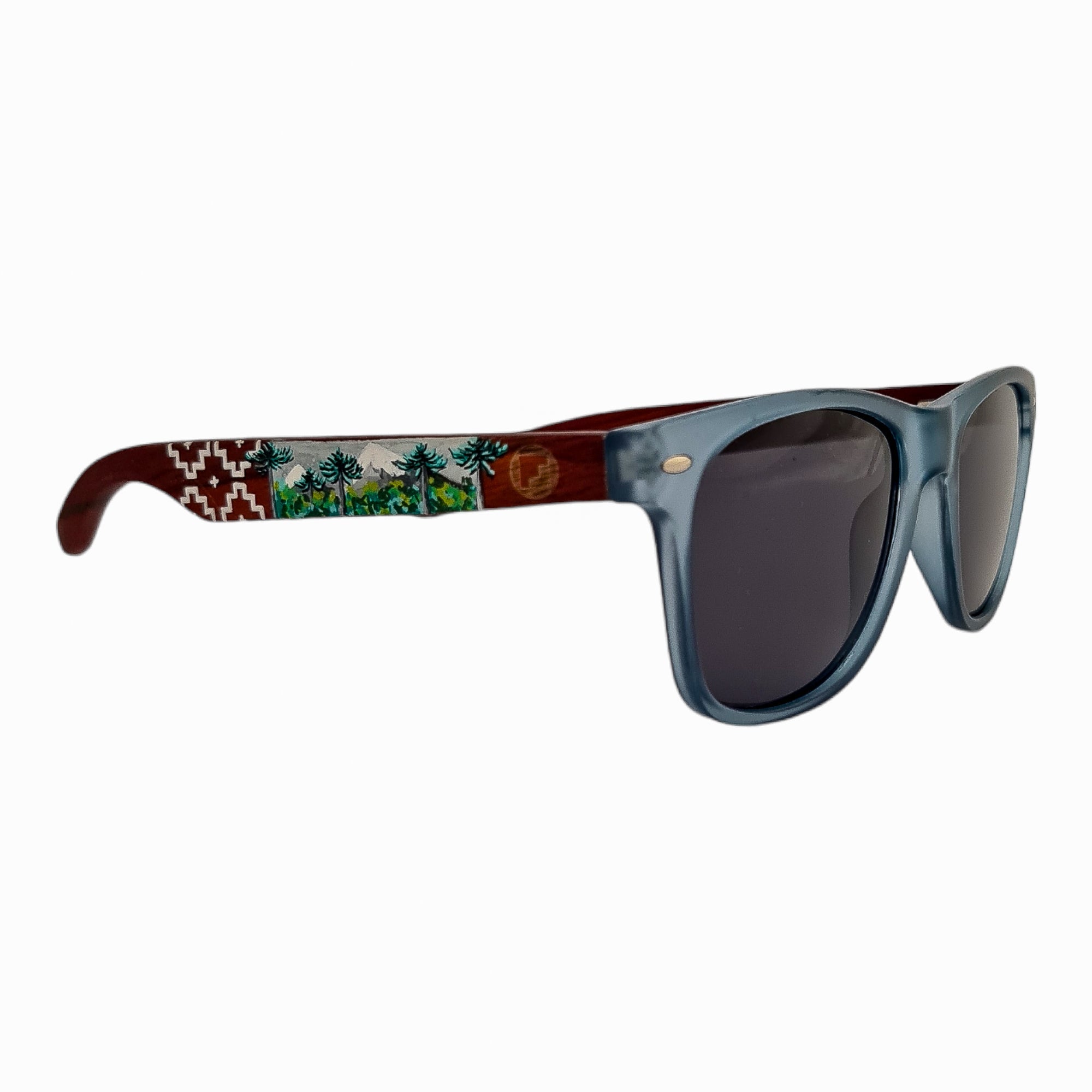 Line Celeste Acetato Madera Pintado Araucarias De Sol Pintados