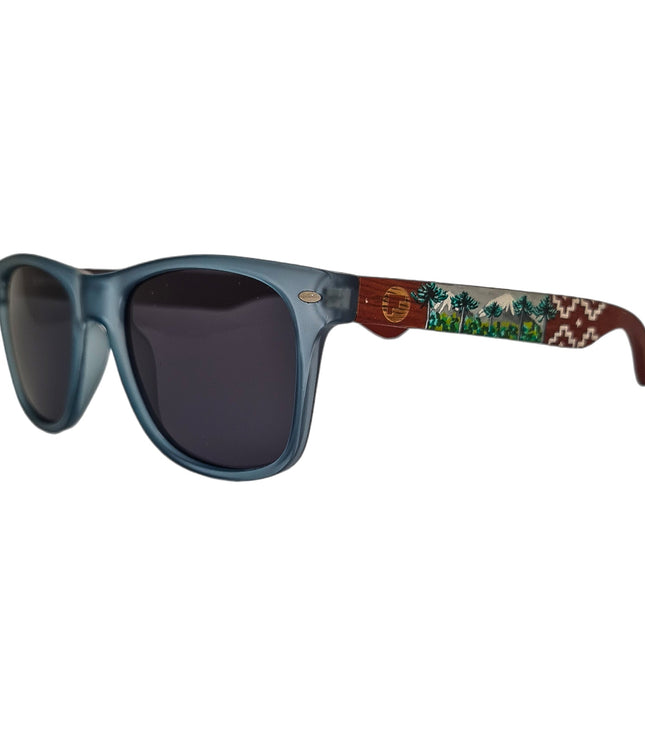 Line Celeste Acetato Madera Pintado Araucarias De Sol Pintados