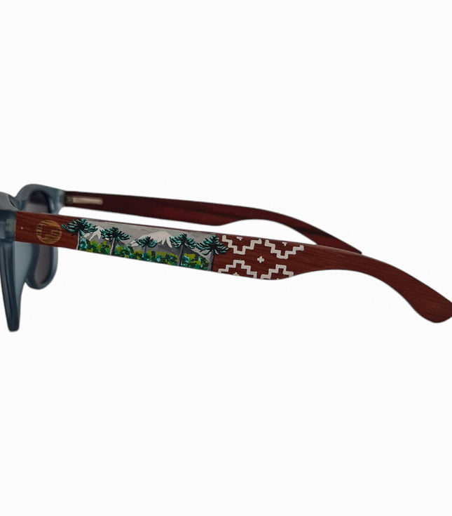 Line Negro Acetato Madera Pintado Araucarias De Sol Pintados