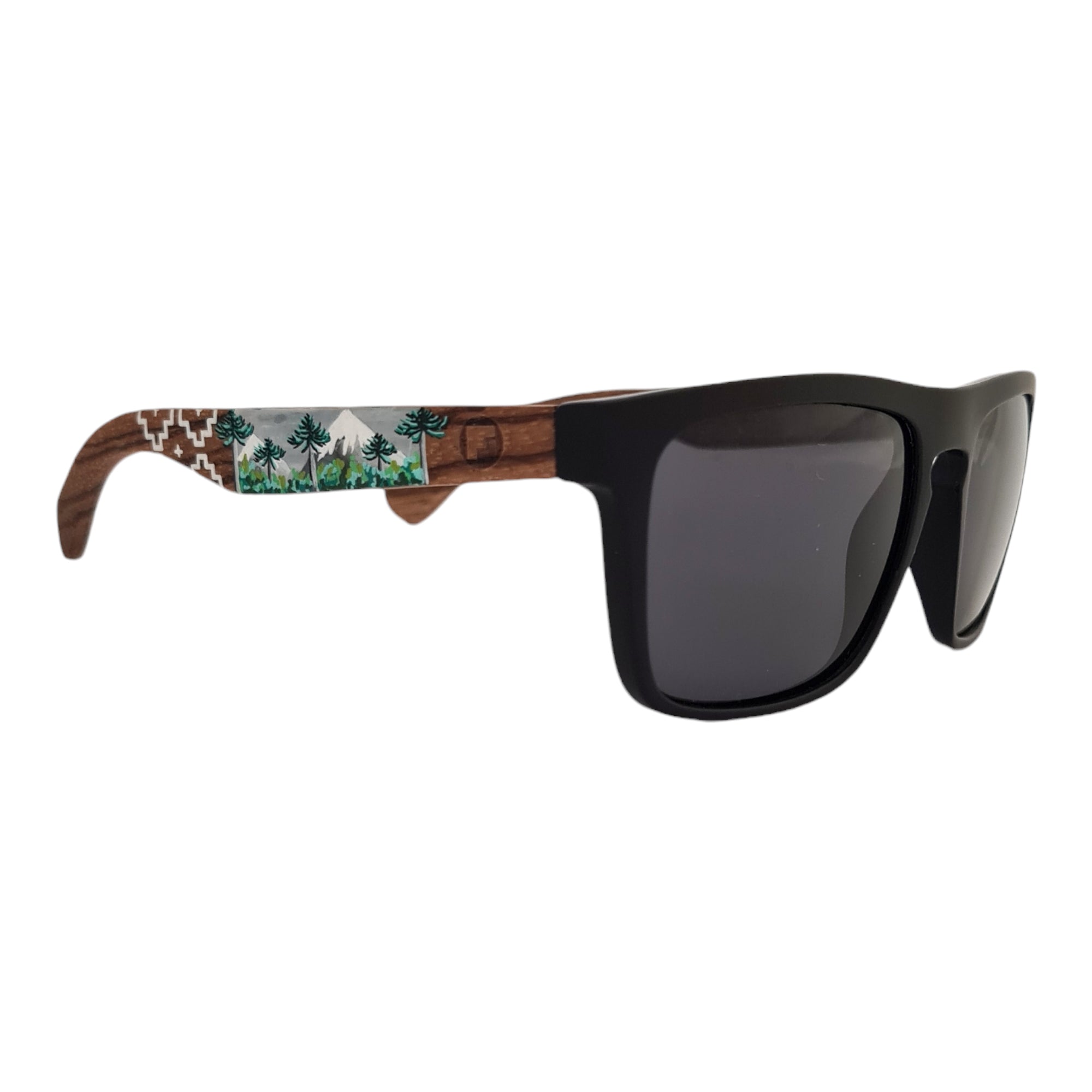 Ruffi Negro Acetato Madera Pintado Araucarias De Sol Pintados