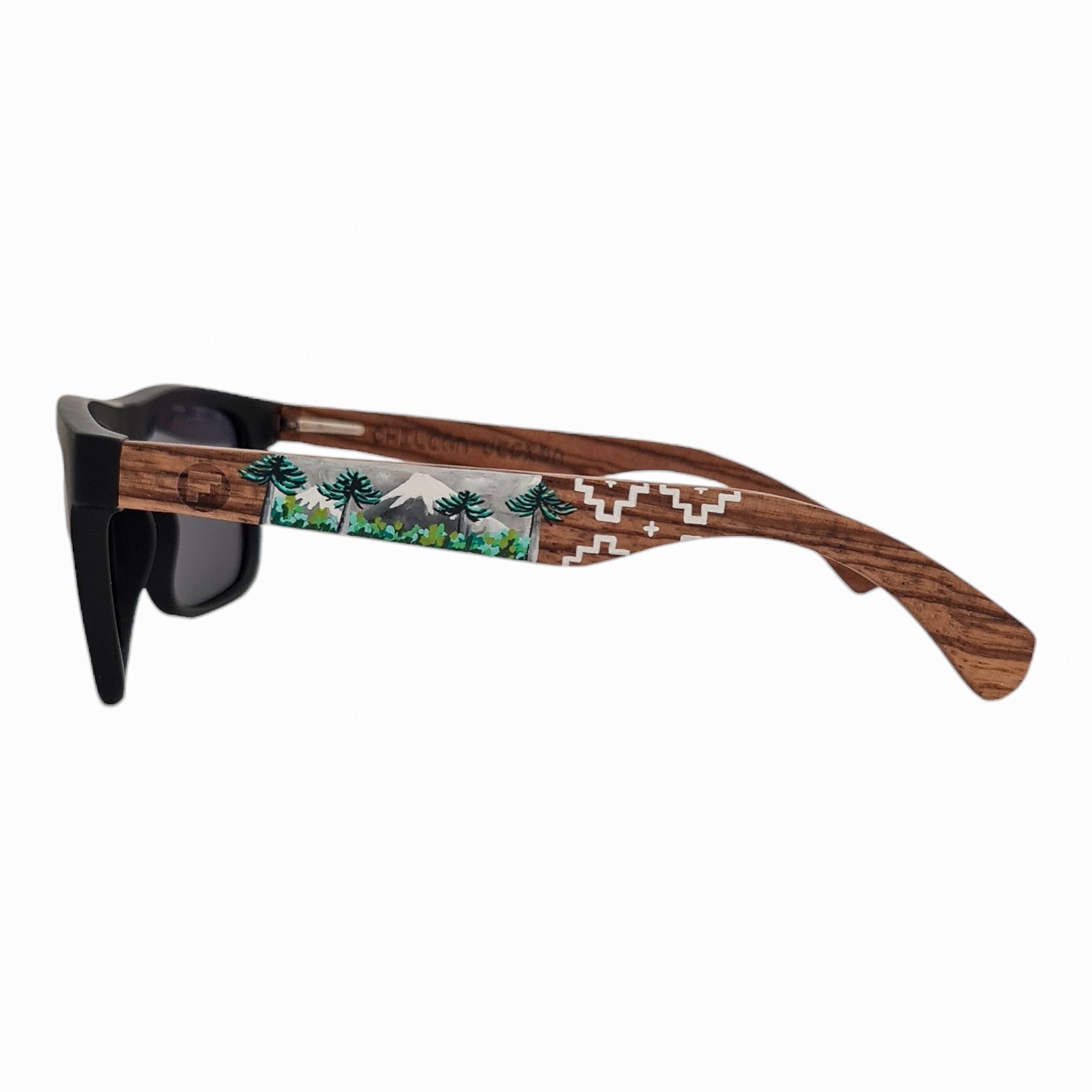Ruffi Negro Acetato Madera Pintado Araucarias De Sol Pintados