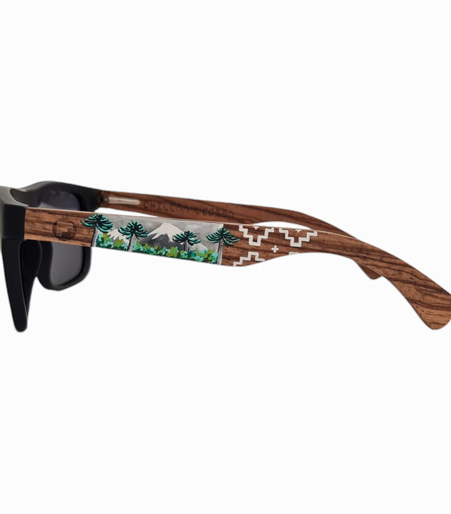 Ruffi Negro Acetato Madera Pintado Araucarias De Sol Pintados