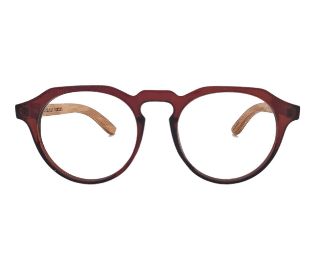 Gogo Clasico Burdeo Acetato Madera Optico