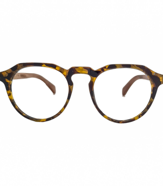 Gogo Clasico Tortoise Amarillo Acetato Madera Optico Personalizado